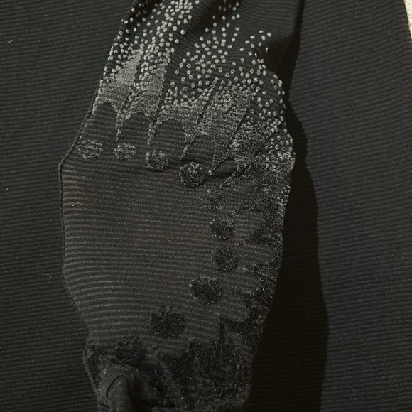 Cop Copine Black Sheer Funnel Neck. Crushed Velvet Sleeve design with thumb hole - Picture 9 of 11